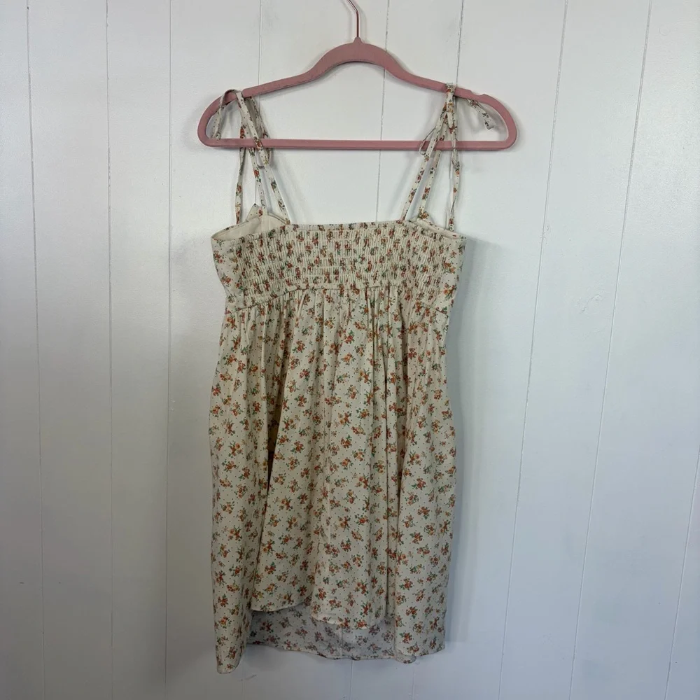 Evolutionary Floral Summer Mini Sundress Bow Dress Boho Cottagecore size medium - Picture 9 of 13